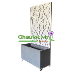 Chậu composite chữ nhật kèm vách deco BAOBINH – CT2075