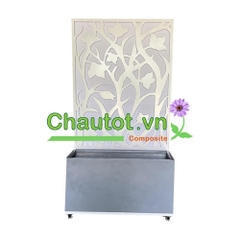 Chậu composite chữ nhật kèm vách deco BAOBINH – CT2075