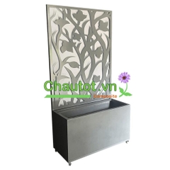Chậu composite chữ nhật kèm vách deco BAOBINH – CT2075