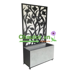 Chậu composite chữ nhật kèm vách deco BAOBINH – CT2075