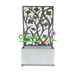 Chậu composite chữ nhật kèm vách deco BAOBINH – CT2075