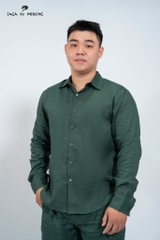 Áo Sơ Mi Nam Tay Dài Màu Xanh Đậm
