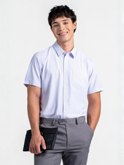 Áo Sơ Mi Nam Công Sở Tay Ngắn Vải Sợi Tre . WS26FH16P-SDBB
