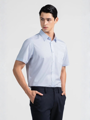 Áo Sơ Mi Nam Công Sở Tay Ngắn Vải Sợi Tre . WS26FH18G-SDBB