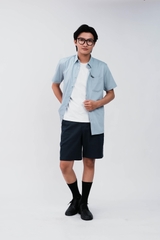Áo Sơ Mi Nam Tay Ngắn Form Suông Vải Bamboo