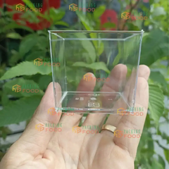 Cốc Ly Nhựa PS Vuông 6055 Đựng Pudding Mousse Panda Cotta 150ml