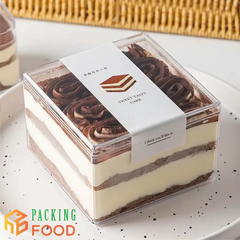 Hộp Nhựa PS Mica Vuông 400ml Mã 9560 Đựng Bánh Lạnh Cookie