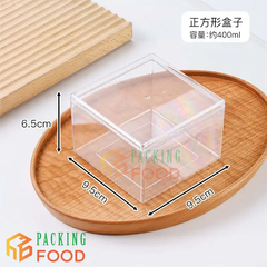 Hộp Nhựa PS Mica Vuông 400ml Mã 9560 Đựng Bánh Lạnh Cookie
