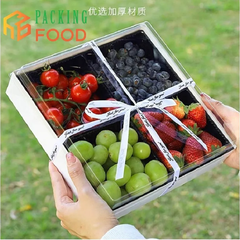 Hộp Giấy 4 Ngăn Khay Nhựa Đựng Bánh Nắp Trong