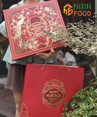 Hộp Đựng Quà Tết 2026 - Đựng Rượu Cao Cấp Mẫu Khai Phúc