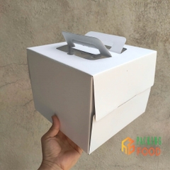 Hộp Đựng Bánh Sinh Nhật Quai Xách Trắng Trơn