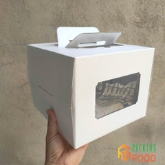 Hộp Đựng Bánh Sinh Nhật Quai Xách Trắng Trơn