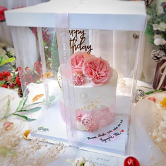 Hộp Đựng Bánh Kem Nhựa Trong Size 50cm cao 45cm - Hộp Đựng Bánh Cưới - Bánh Sinh Nhật - Fondant