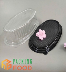 Hộp Nhựa Đựng Bánh Oval Đế Đen F70[Vn]