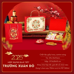 Hộp Đựng Quà Tết 2025 Cao Cấp Vali "Trường Xuân"