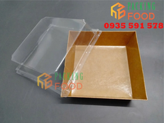 Hộp Giấy Vuông Đựng Bánh- Thực Phẫm Mã E1413 Kraft Trắng In Họa Tiết