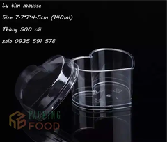 Cốc Ly Nhựa PS Trái Tim 140ml Đựng Pudding-Mousse 7745
