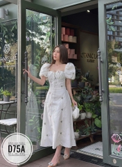Đầm hoa thêu Hở Lưng bigsize D75A