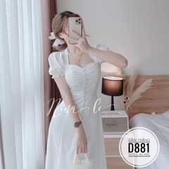 Đầm voan nút bọc Bigsize dáng dài D881