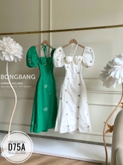Đầm hoa thêu Hở Lưng bigsize D75A