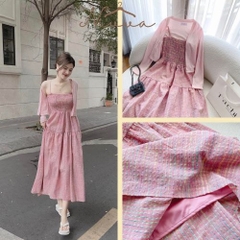 Đầm Dây Babydoll Kèm Áo Khoác Bigsize 55-100kg