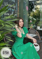 Đầm hoa thêu Hở Lưng bigsize D75A