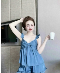 Bộ Lụa Tay Cánh Tiên Quần Đùi Bigsize 50-95kg