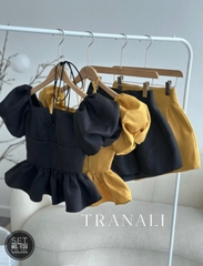 Set Bộ Cổ Yếm Trễ Vai Babydoll
