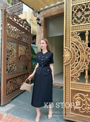 Set Váy Dập Ly Công Sở Bigsize