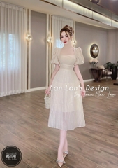 Đầm Cổ Vuông Dập Ly Bigsize 1741