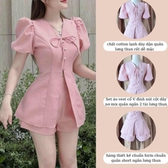 Set Bộ Tay Phồng Nút Bọc Bigsize