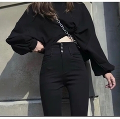 Quần jean Giấy Skinny Nữ Ống Loe Đen Trơn bigsize , Co giãn 4 chiều, cạp cao tôn dáng