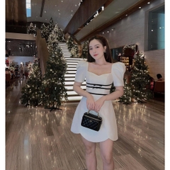Đầm viền nơ eo  bigsize 1708
