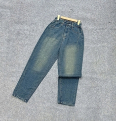 Quần Baggy Bigsize Nữ Ống Đứng Chất JEAN Cạp Cao Lưng Thun Sau Dễ Phối Thời Trang 50-93kg Q524