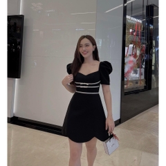 Đầm viền nơ eo  bigsize 1708