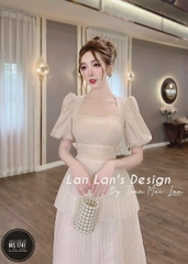 Đầm Cổ Vuông Dập Ly Bigsize 1741