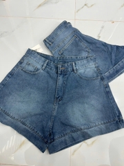 Quần Short Jean Nữ BigSize,Quần Đùi Lưng Cao Ống Rộng Big Size 58kg-95kg Mã J6