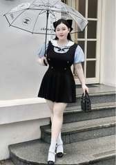ĐẦM THIẾT KẾ TIỂU THƯ BIGSIZE NƠ TAY PHỒNG PHỐI SOMI 55-90KG