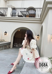 Đầm hoa thêu Babydoll Bigsize