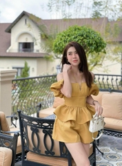 Set Bộ Cổ Yếm Trễ Vai Babydoll