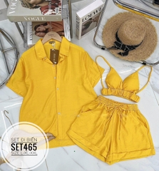 SET 3 MÓN BIKINI ĐI BIỂN ÁO CÚP + KHOÁC KÈM QUẦN BIGSIZE VẢI ĐŨI DẦY DẶN 60-95KG