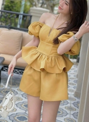 Set Bộ Cổ Yếm Trễ Vai Babydoll