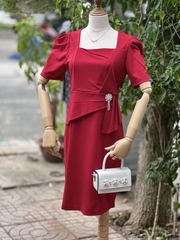 SALE Đầm đi tiệc cho mẹ U40 - U65 - Đầm Peplum che bụng | Đầm trung niên tặng mẹ   | Váy tặng mẹ đi tiệc BIGSIZE