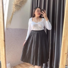 Chân Váy Xếp Ly Vải Thô Bigsize
