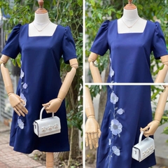 SALE Đầm trung niên cho mẹ cao cấp Bigsize thiết kế trẻ trung, sang trọng chất liêu dày dặn thoáng mát thêu hoa