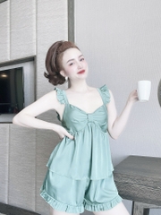 Bộ Lụa Tay Cánh Tiên Quần Đùi Bigsize 50-95kg