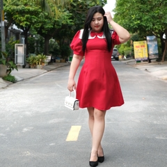 Đầm Bigsize Phối Cổ Vuông Sang Trọng 1592