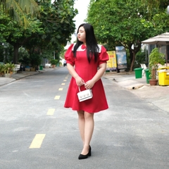 Đầm Bigsize Phối Cổ Vuông Sang Trọng 1592