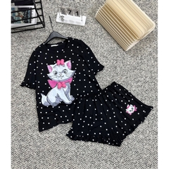 Set bộ thun mèo đeo nơ 3d bigsize