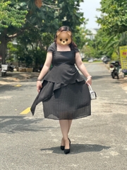 Đầm voan Vạt Xéo Dập Ly bigsize tôn dáng